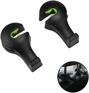 LivTee Car Back Seat Headrest Hook, 2-Pack Car Seat Accessory for Coats Umbrellas Grocery Bags Handbag & More, Black