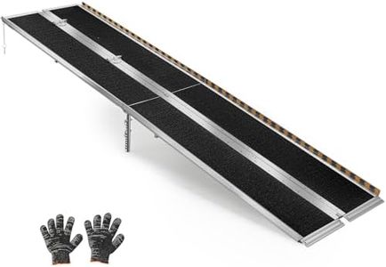VEVOR 10FT Portable Wheelchair Ramp, Smooth Door Access No Blocking Design, 800 LBS Heavy Duty Non-Slip Threshold Ramp for Home Steps, Stairs, Doorways, Scooter, Curbs