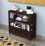 Vivek Wood Solid Sheesham Wood Console Table for Living Room | Wooden Side Entrance Table for Home with 2 Drawers & Shelf Storage | Entryway/Foyer Table | Rosewood, Walnut Finish