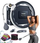 K-MART Smart Weighted Hula Hoop For Adults, Detachable Fitness Ring With 360 Degree Auto-Spinning Ball Massage, Smart Ring Hula Hoops For Adults, Fitness Equipment For Weight Loss (Black)