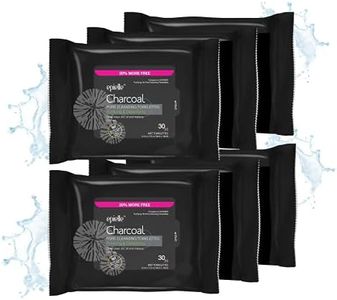 Epielle Charcoal Makeup Remover Wipes | Soft & Gentle for All Skin Types | Removes Dirt, Oil, Waterproof Makeup | 6 Pack | Korean Skincare