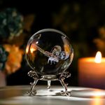 HDCRYSTALGIFTS 3D Laser Butterfly Crystal Ball Paperweight Glass Sphere Figurines Decorative Balls Gift (60mm)