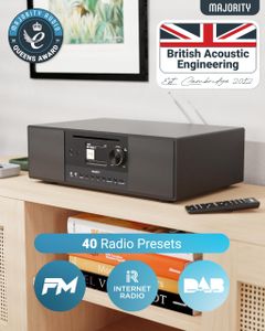 MAJORITY Quadriga Internet Radio – Black WiFi Stereo Speaker