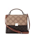 Nine West Antionetta Top-Handle Crossbody, Mocha Logo Multi, One Size