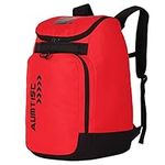 Ski Boot Backpack Lightweight Ski Bags for Snowboarding Travel Luggage Durable Red