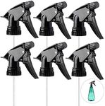 6pcs Spray Bottle Replacement Nozzle- Reusable Heavy Duty Mist Spray & Stream Sprayer Replacement Tops Fit Standard 28/400 Neck 32oz, 16oz, 8oz Bottles for Home Office Cleaning Household, Black