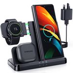 LK Wireless Charger for Samsung 3 in 1 Wireless Charging Station Compatible for Galaxy Watch 7/6/5/4/3/Active 2/1 Galaxy Buds 3/3 Pro Z Flip Fold 6/5/4 Samsung S24 S23 S22 S21 Ultra Plus FE Note 20