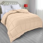 Utopia Bedding All Season Down Alternative Quilted Queen/Full Comforter - Duvet Insert with Corner Tabs - Machine Washable - Bed Comforter - Beige, UB2178