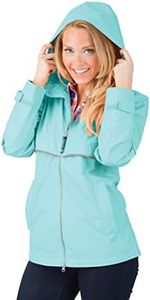 Charles River Apparel Women's New Englander Wind & Waterproof Rain Jacket (Reg/Ext Sizes), Aqua Reflective, X-Large