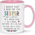 Funny Sister Gift Sister Coffee Mug Gift for Sister in Law Soul Big Sister I Would Fight a Bear for You Sister Gifts from Sister Birthday Christmas Gifts for Sister Coffee Mugs 11 Oz White