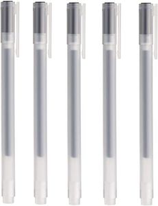 MUJI Bolígrafo de tinta de gel 0,5 mm, color negro (5 plumas)
