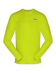 TCA Boys' Element Long Sleeve, Lightweight, Breathable Running Boys Football Top - Boys Football kit, Kids Football kit - Lime Punch, 8-10 Years