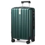 Hanke Upgrade Carry On Luggage Airline Approved, 20'' Lightweight Hardside Suitcase PC Hardshell Luggage with Spinner Wheels & TSA Lock,Carry-On 20-Inch(Blackish Green)