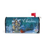 Merry Christmas Welcome Large Magnetic Mailbox Post Box Cover Wraps, Snowman House Oversized Makover MailWrap Garden Home Decor