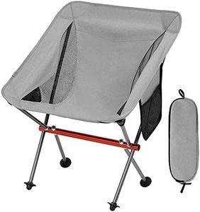 SHALLWE Chaise de camping portable ultralégère, cadre en aluminium aéronautique, chaises pliantes compactes, capacité de 136 kg, avec pieds larges et sac de rangement, convient pour le camping, le
