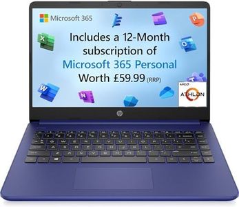 HP 14" HD Laptop PC 14s-fq0023na, AMD 3020e, 4GB RAM, 64GB SSD, Windows 11 in S Mode, with Microsoft 365 Personal 12 months included - Blue