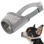 Mayerzon Dog Muzzle, Soft Mesh Muzzle for Small Medium Large Dogs Chihuahua Poodles Beagle Dachshund Corgis Labrador, Puppy Muzzle for Biting Chewing Grooming, Allows Panting Drinking