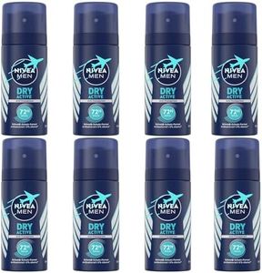 Generic Mens Antiperspirant Bundle with Mini Deodorant Spray, 35 ml each, Pack of 8 Travel Nivea Body Spray for Men