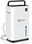 Wellsle 50 Pint Dehumidifiers for Basement & Bedroom with Smart Humidity Control, 24HR Timer, 0.66 Gallon Tank, Drain Hose for Continuous Drainage - Home Quiet Dehumidifier with 3 Working Modes