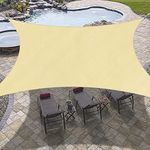 OutdoorLines Rectangle Sun Shade Sails for Patios 12 x 16 ft Sun UV Blocking Outdoor Canopy, Sunshades for Backyard, Lawn and Garden and All Outdoor Activities, Beige