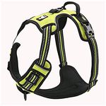 Truelove Dog Harness TLH5651 No-pull Reflective Stitching Ensure Night Visibility, Outdoor Adventure Big Dog Harness Perfect Match Puppy Vest (Neon Yellow,XL)