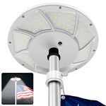 Solar Flag Pole Light 176 LED, 880 Lumens Brightest Solar Powered Flagpole Lights for Most 15 to 25 Ft Flag Poles, 100% Flag Coverage, 6800MAH Downlight Last Up to 10 Hrs, IP67 Waterproof Auto On/Off