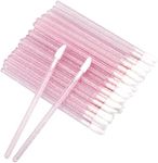 GCQQ 200Pcs Lip Applicators Disposable, Lipstick Brushes Crystal, Pink Lip Wands, Soft Lip Brushes, Lip Brushes Applicator for Appling Lipstick, Lash Extension, Nail Polish