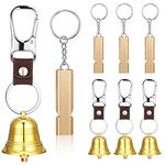 Yinkin Bear Bell with Whistle Set, 1.5 Inch, Brass, 4 Pieces, Bear Protection for Hiking, Outdoor Camping, Survival Gear