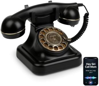 Sangyn Bluetooth Rotary Phone Compatible with Android & iOS, Bluetooth Retro Phone Telephone with Volume Control, Voice Assistant & USB Rechargeable