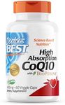 Doctor's Best, High Absorption CoQ10 with Bioperine (Coenzyme Q10), 400mg, 60 Vegan Capsules, Gluten-Free, SOYA-Free, Vegetarian