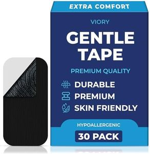 VIORY Gentle Tape (30 Pack) - Pain Free Removal, Hypoallergenic, Latex Free & Gentle On Skin - Skin Friendly Adhesive Cotton Tape