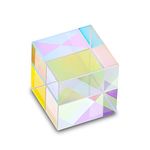 HDCRYSTALGIFTS 25mm Optical Glass X-Cube Prism RGB Dispersion Prism Physics and Decoration Light Spectrum Educational Model Photography Props