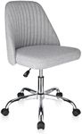 Moustache Armless Office Desk Chair, Mid-Back Swivel Computer Chair with Height Adjustable, Task Chair for Home Office Meeting Room Bedroom Studying Room Vanity Room (Grey)