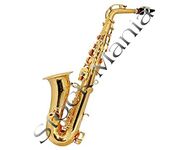 Stock Mania® 30 Alto Saxophone with Gold Lacquer, Hard Case, Belt and Extra Reed (Golden)