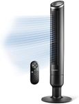 Lasko Apex 42" Tower Fans for Home, 29 ft/s Airflow, Quiet 28 dB on Low, 90° Oscillation, 12 Hour Timer, Air Filter for Hair & Dust, Remote Control, Black, RST200