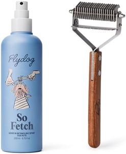 FlyDog Detangler Combo for Dogs & Cats – Leave-in Hair Detangler Spray for Tangle-Free Grooming & Tailored Comb for Dematting & Deshedding | Coat Conditioner | Deodorizing & Long-Lasting Freshness