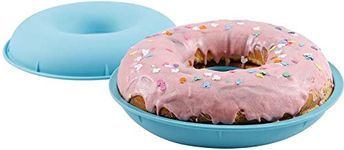 Webake Jumbo Silicone Donut Cake Pan Non-Stick Bagel Ring Cake Mold Set of 2 Halves