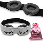 LashHuggers - Eyelash Extension Sleep mask, 3D Eye mask, 100% Black Out, for Women & Men