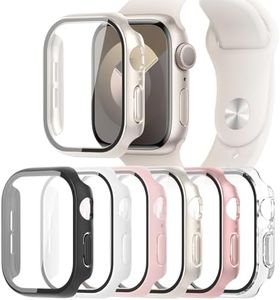 6-Pack Case Compatible with Apple Watch Series 10 46mm with Tempered Glass Screen Protector, QCKANLJ Ultra-Thin Hard PC Protective Face Cover Bumper for iWatch 10 46mm