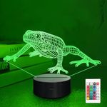 Lampeez Frog 3D Night Light Kids Optical Illusion Lamp with 16 Colors Remote Control Changing Birthday Xmas Valentine's Day Gift Idea for Boys and Girls