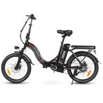 SAMEBIKE 20" Electric Bike for Adult, 468WH Removable Battery Folding Step Through City eBike 43Miles Range(PAS) &15MPH Top Speed, With Front Suspension, Phone Holder and Front Basket Electric Bicycle