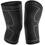 CAMBIVO Knee Brace Support(2 Pack), Knee Compression Sleeve for Running, Hiking, Basketball, Arthritis, Meniscus Tear, Knee Pain Relief and Injury Recovery