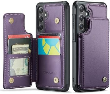 Vinich for Samsung Galaxy S25 Plus Case with Card Holder, RFID Blocking Credit Slots Kickstand Shockproof Phone Cover for Women Men, Purple