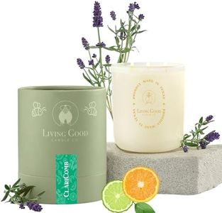 Claricomb - Lavender & Bergamot Pure Beeswax Candle – 90+ Hours Long Burning Classically Designed Non-Toxic Scented Candles for Home Decor and Aromatherapy to Stress Relief