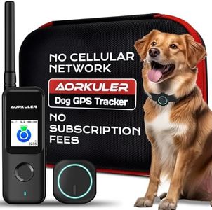 GPS Tracker for Dogs No Subscription, GPS Location Without Cell Network, Suitable for Open Areas with Poor Network Signals No Monthly Fee IP67 Waterproof (Tracker 2)(Black)