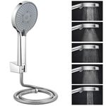 ALTON SHR20765 ABS 5-Function Hand Shower with 1.5 Meter Flexible Tube and Wall Hook, Chrome Finish