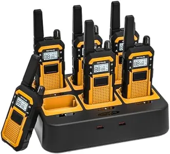 Retevis RB48 Walkie Talkies for Adults, Heavy Duty 2 Way Radios Long Range with Six-Way Charger, IP67 Waterproof, Shock Resistant, Dual PTT, for Jobsite Construction(6 Pack)