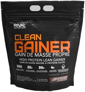 Rivalus Clean Gainer – Chocolate Fudge 10lb - Delicious Lean Mass Gainer with Premium Dairy Proteins, Complex Carbohydrates, and Quality Lipids, No Banned Substances, Made in USA