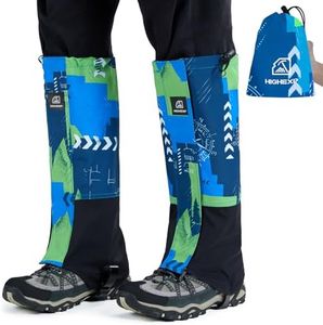 HIGH EXPERIENCE Leg Gaiters 100% Waterproof Adjustable Shoe Snow Boot Guard Gators for Hiking Shoe Cover Hunting Snowshoeing Climbing Walking for Women Men (Blue Graffiti)