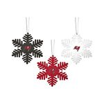 FOCO Tampa Bay Buccaneers NFL Christmas Ornament Set - 3 Piece Multi-Colored Metal Snowflakes Holiday Tree Decoration – Show Your Team Spirit with Officially Licensed Football Fan Decor